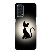 Чехол с принтом для Oppo F19 (AlphaPrint) Модные коты (Силуэт котика)