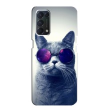 Чехол с принтом для Oppo F19 (AlphaPrint) Модные коты (Стильный кот)