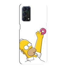 Чехол с Симпсонами для Oppo F19 (VPrint) (Гомер с пончиком)