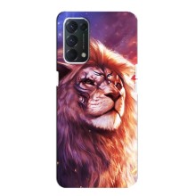 Чехол со Львом для Oppo F19 (VPrint) (Красочный Лев)