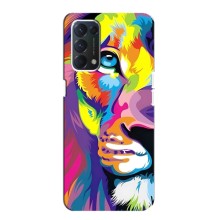 Чехол со Львом для Oppo F19 (VPrint) (Яркий Лев)