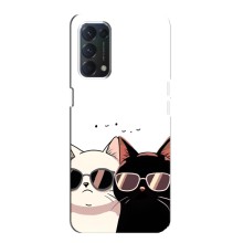 Чехол с рисунком кот на Oppo F19 (Коты в очках)