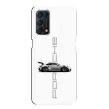 Чехол с авто Порше для Oppo F19 – белый Порше