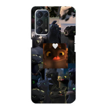 Чехол как приручить дракона на Oppo F19 (Дракон коллаж)