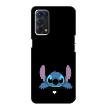 Чехол с принтом Стич на Oppo F19 (Стич на черном)