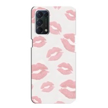 Чехол с розовым рисунком для Oppo F19 (Розовые губы)