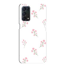 Чехол с розовым рисунком для Oppo F19 (Розовые цветы)