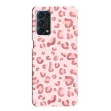 Чехол с розовым рисунком для Oppo F19 (Розовый леопард)