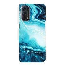 Мраморный чехол на Oppo F19 (VPrint) (Голубой мрамор)