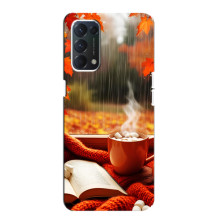 Чохол з унікальним дизайном 'Осінь з кавою' для Oppo F19 – Кава і дощ
