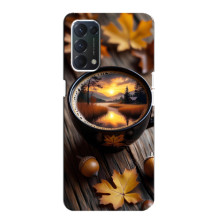 Чохол з унікальним дизайном 'Осінь з кавою' для Oppo F19 – Темна кава