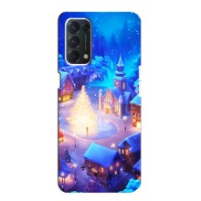 Рождественские Чехлы для Oppo F19 (VPrint) (Рождественский город)