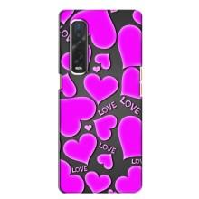 Чехлы для любимой на Оппо Финд х2 (VPrint) (Pink hearts)