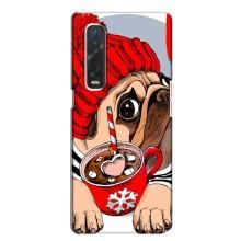 Чехлы с собаками для Oppo Find X2 (VPrint) (Собачка в шапке)