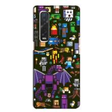 Чехол Майнкрафт на Oppo Find X2 (AlphaPrint) Minecraft (Коллаж Майнкрафт)