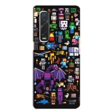 Чехол майнкрафт для Oppo Find X2 – Все персонажи