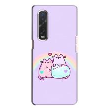 Чехол на Оппо Финд х2 с Котами (VPrint) (Радужные котики)