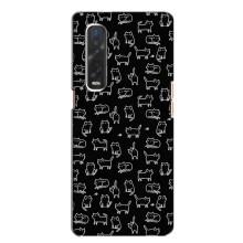Чехол на тематику: Коты для Oppo Find X2 – Котики на черном
