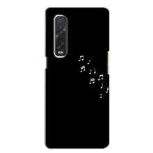 Чехол с картинками на черном фоне для Oppo Find X2 – Ноты