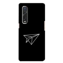 Чехол с картинками на черном фоне для Oppo Find X2 – Самолетик