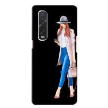 Чехол с картинкой Модные Девчонки Oppo Find X2 – Девушка со смартфоном