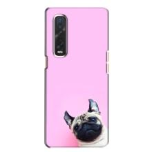 Бампер для Oppo Find X2 с картинкой "Песики" (Собака на розовом)