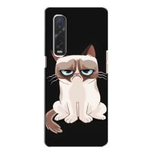 Чехол с принтом для Oppo Find X2 (AlphaPrint) Модные коты (Грустный кот)