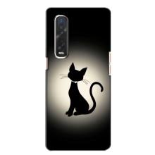 Чехол с принтом для Oppo Find X2 (AlphaPrint) Модные коты (Силуэт котика)
