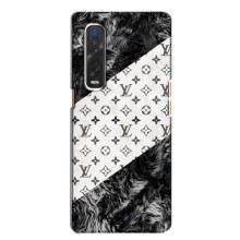 Чехол Стиль Louis Vuitton на Oppo Find X2 (LV на белом)