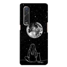 Чехол с рисунком кот на Oppo Find X2 – Девушка с котом