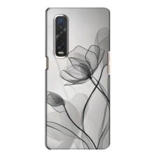 Чехол с цветочным принтом на Оппо Финд х2 – Черные цветы