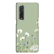 Чехол с цветочным принтом на Оппо Финд х2 – Цветы на зеленом