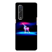 Силиконовый бампер с картинкой животных для Oppo Find X2 – Яркий олень