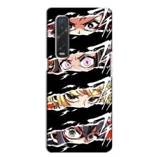 Силиконовые чехлы с глазами Anime для Файнд Х2 – Глаза на чорном