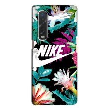 Силиконовый Чехол на Oppo Find X2 с картинкой Nike (Цветочный Nike)