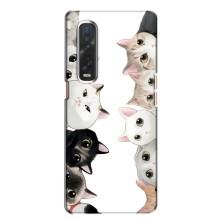 Силиконовый чехол с котиком для Oppo Find X2 (Коты)