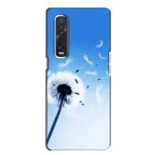 Силиконовый Чехол с одуванчиками на Oppo Find X2 – Одуванчик на голубом