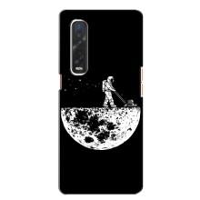Силиконовый Чехол с принтом "Космонавты" на Oppo Find X2 – Космонавт