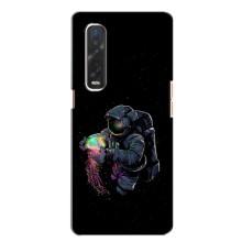 Силиконовый Чехол с принтом "Космонавты" на Oppo Find X2 – В руках земля