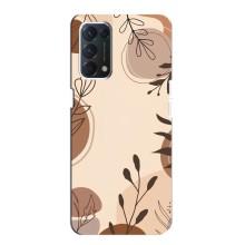 Чехол с цветочным принтом на Оппо Финд х3 Лайт – Коричневые цветы