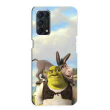 Чехол с мультфильмом Шрек на Oppo Find X3 Lite – Шрек и осел