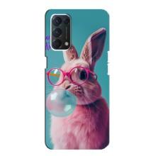 Чехол с принтом стильные животные для Оппо Финд х3 Лайт – Кролик в очках