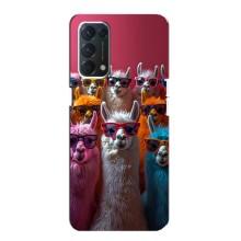 Чехол с принтом стильные животные для Оппо Финд х3 Лайт – Ламы в очках
