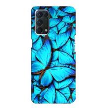Силиконовый бампер с картинкой животных для Oppo Find X3 Lite (Крылья бабочек)