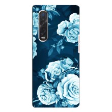 Чехлы (ART) Цветы на Oppo Find X3 Pro (VPrint) (Голубые Бутоны)