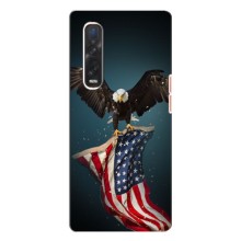 Чехол Флаг USA для Oppo Find X3 Pro (Орел и флаг)