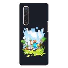 Чехол Майнкрафт на Oppo Find X3 Pro (AlphaPrint) Minecraft (персонажи Minecraft)