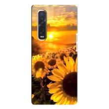 Чехол с Цветами для Oppo Find X3 Pro (поле подсолнухов)