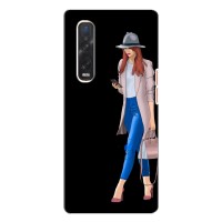 Чехол с картинкой Модные Девчонки Oppo Find X3 Pro – Девушка со смартфоном