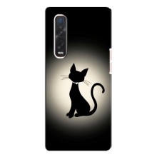 Чехол с принтом для Oppo Find X3 Pro (AlphaPrint) Модные коты – Силуэт котика